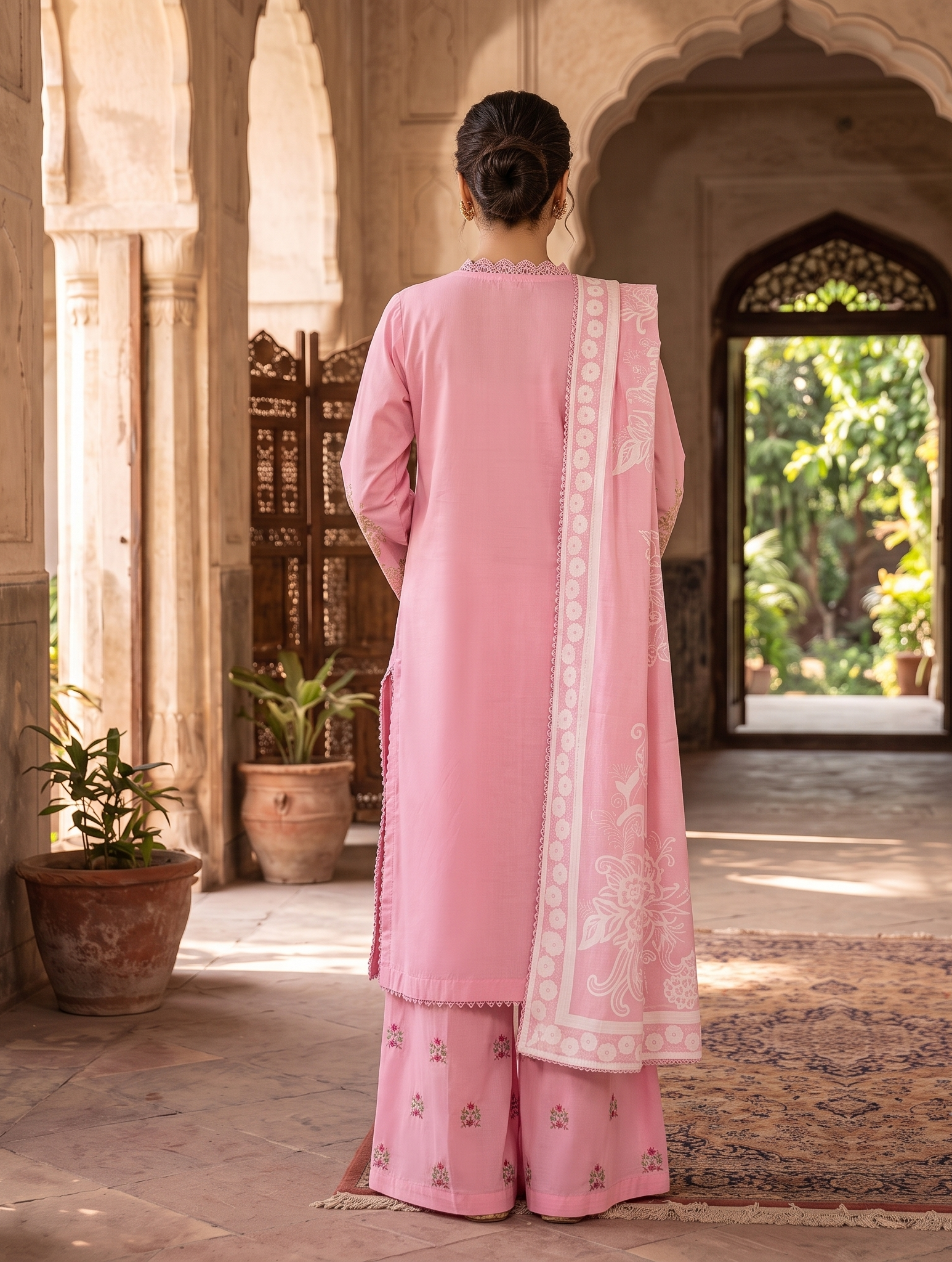 3 Piece - Embroidered Premium Cotton Suit