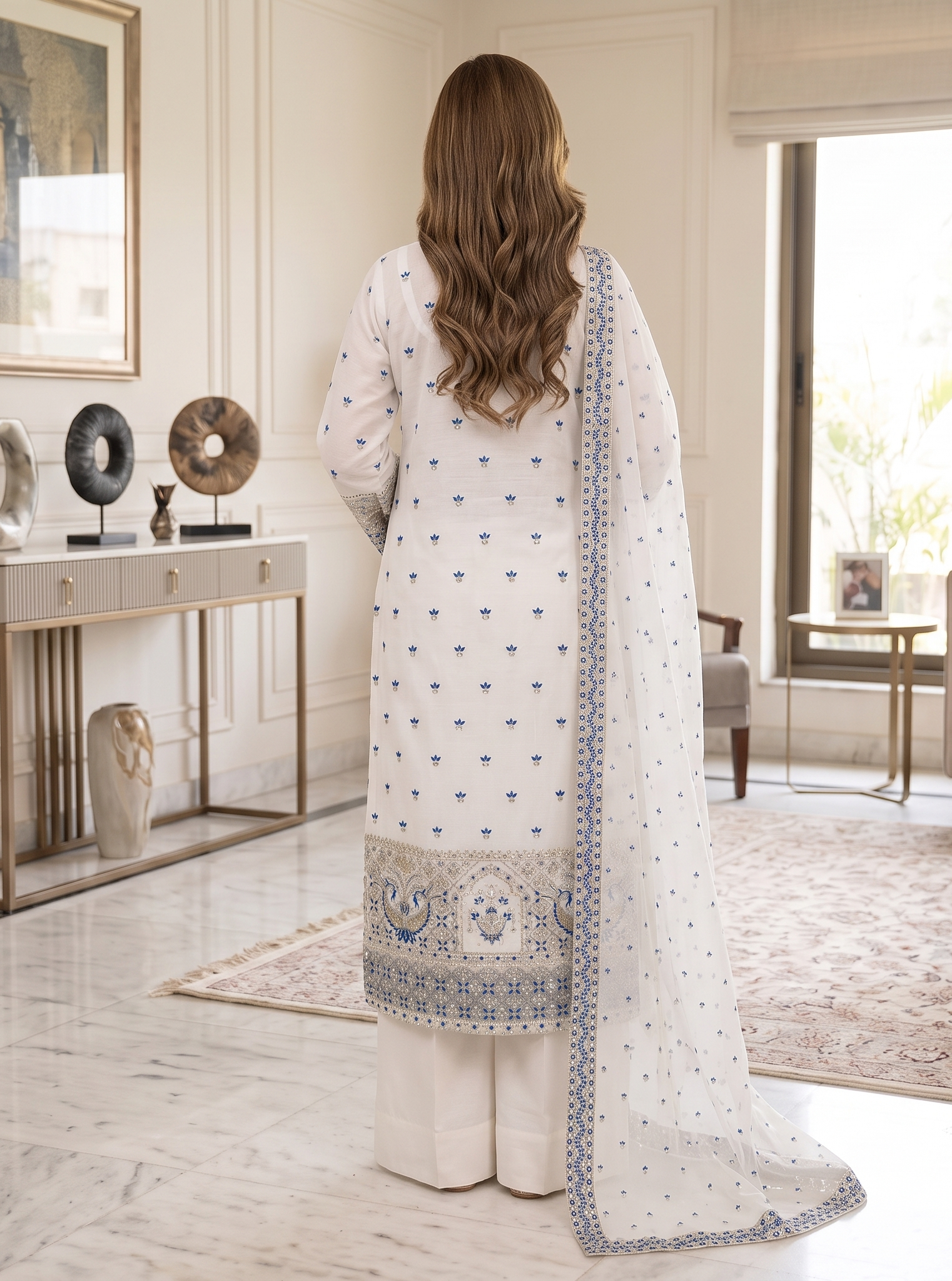 3 Piece - Embroidered Premium Cotton Suit