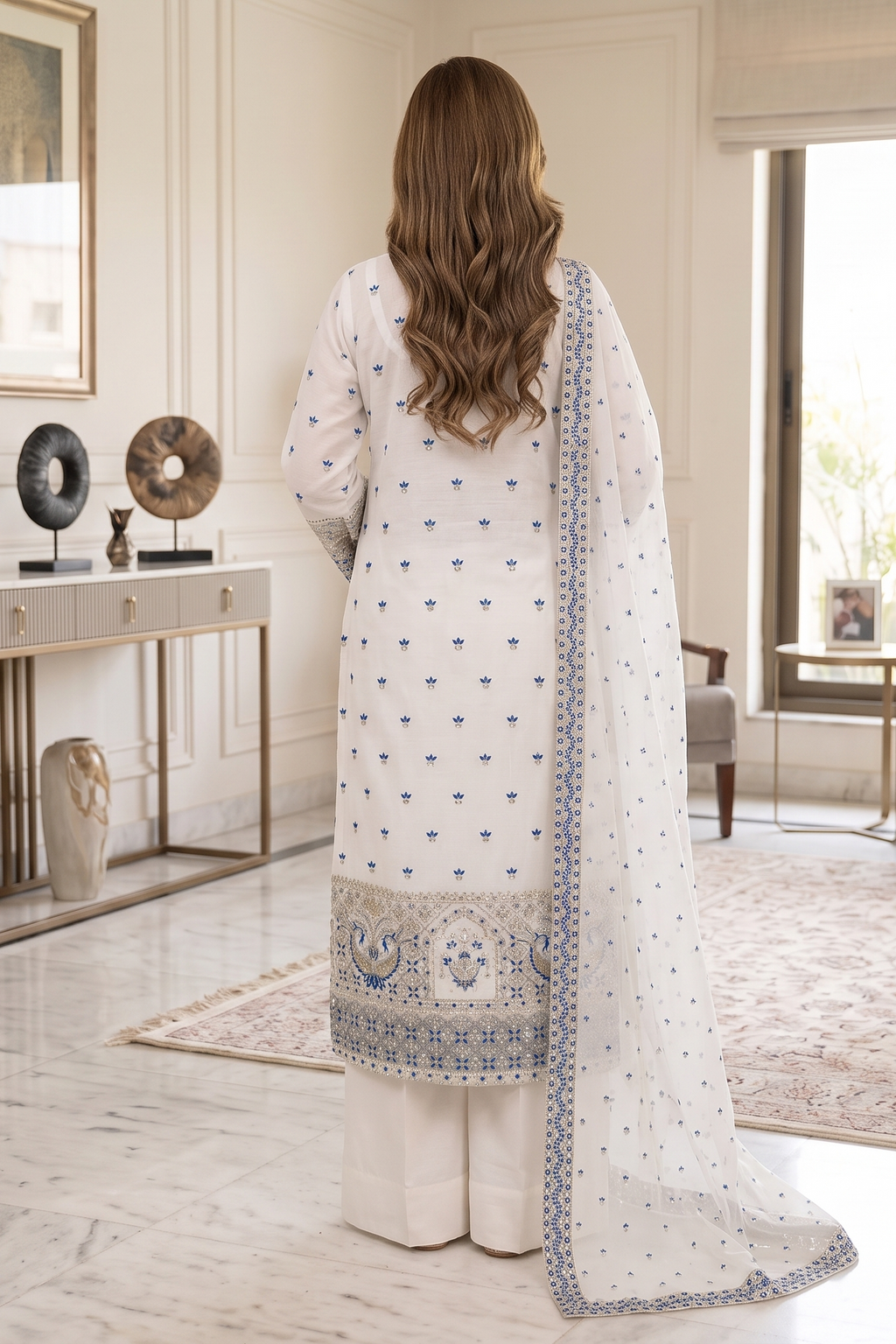 3 Piece - Stitched Embroidered Premium Cotton Suit