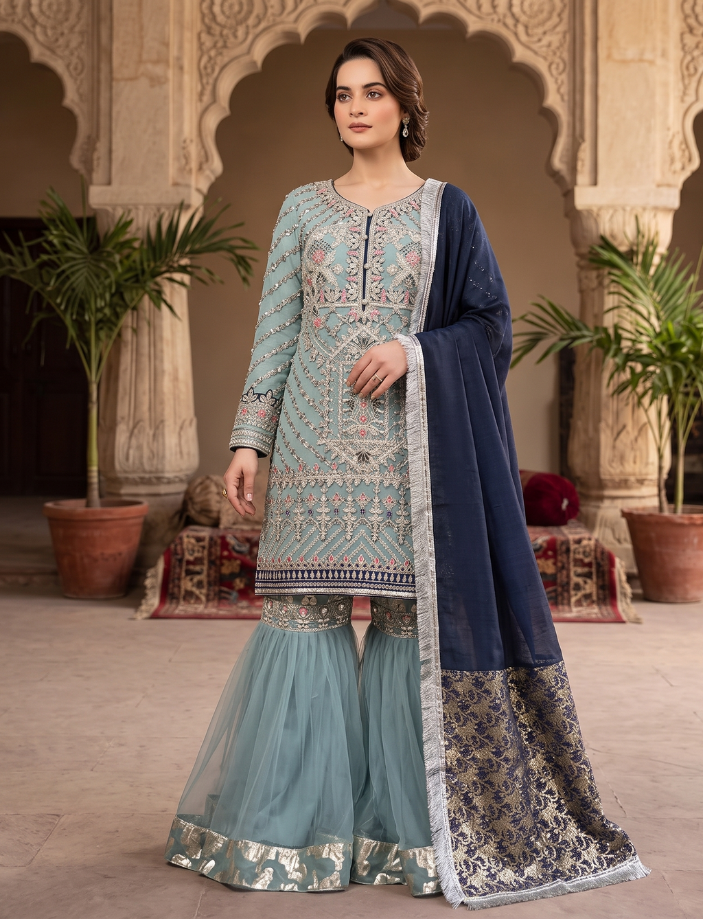 3 Piece - Dori Fancy Organza Suit