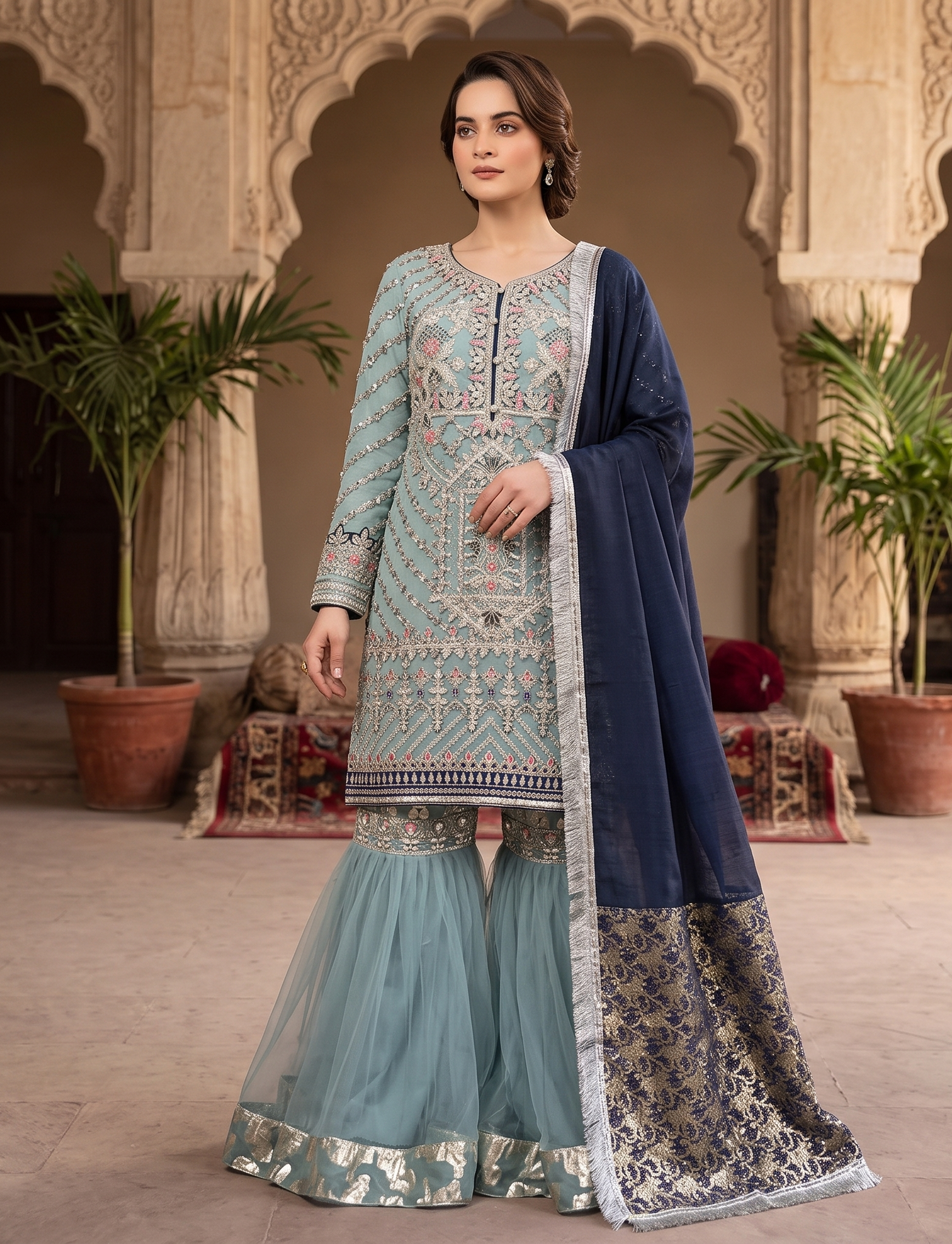 3 Piece - Dori Fancy Organza Suit