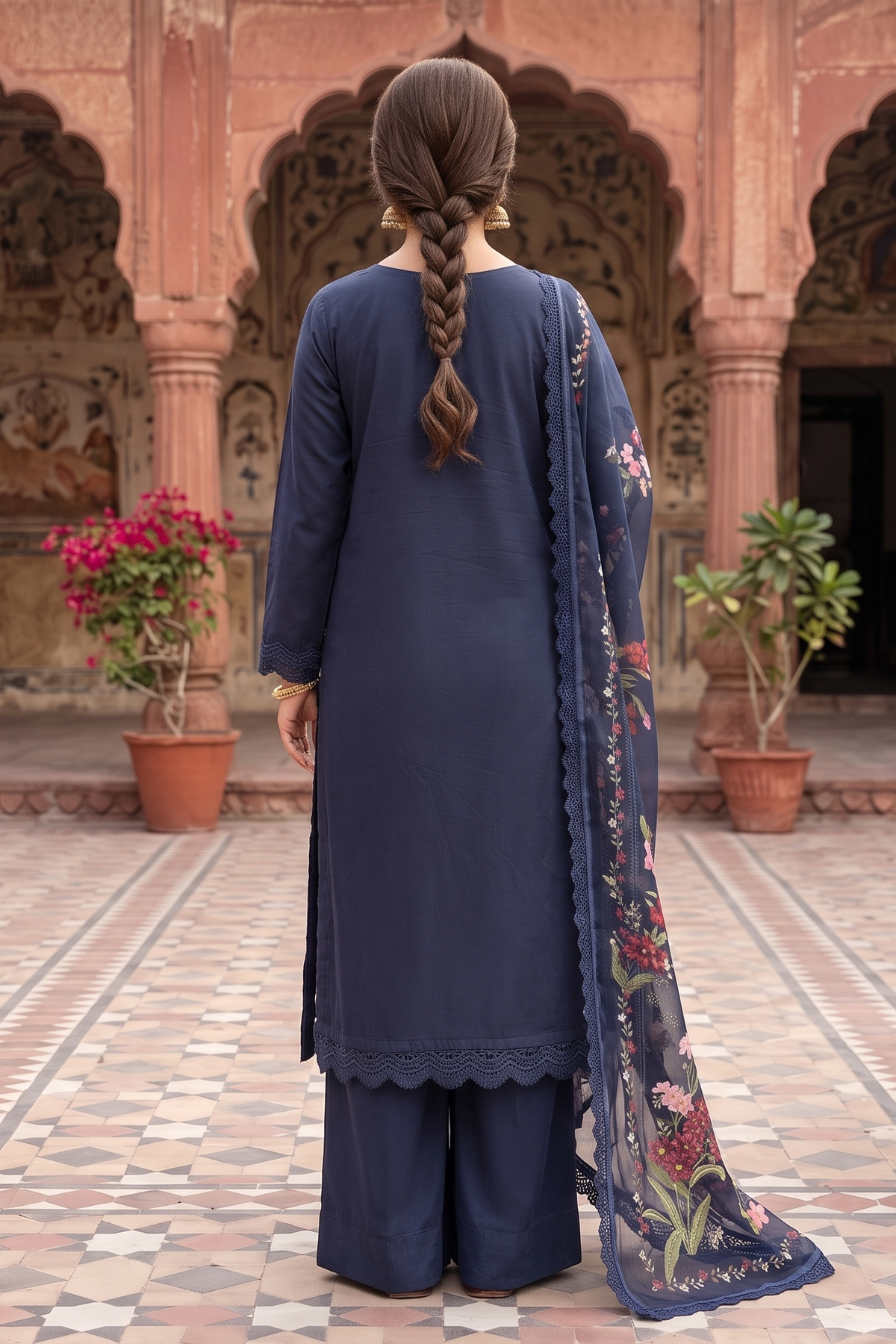 3 Piece - Stitched Embroidered Premium Cotton Suit