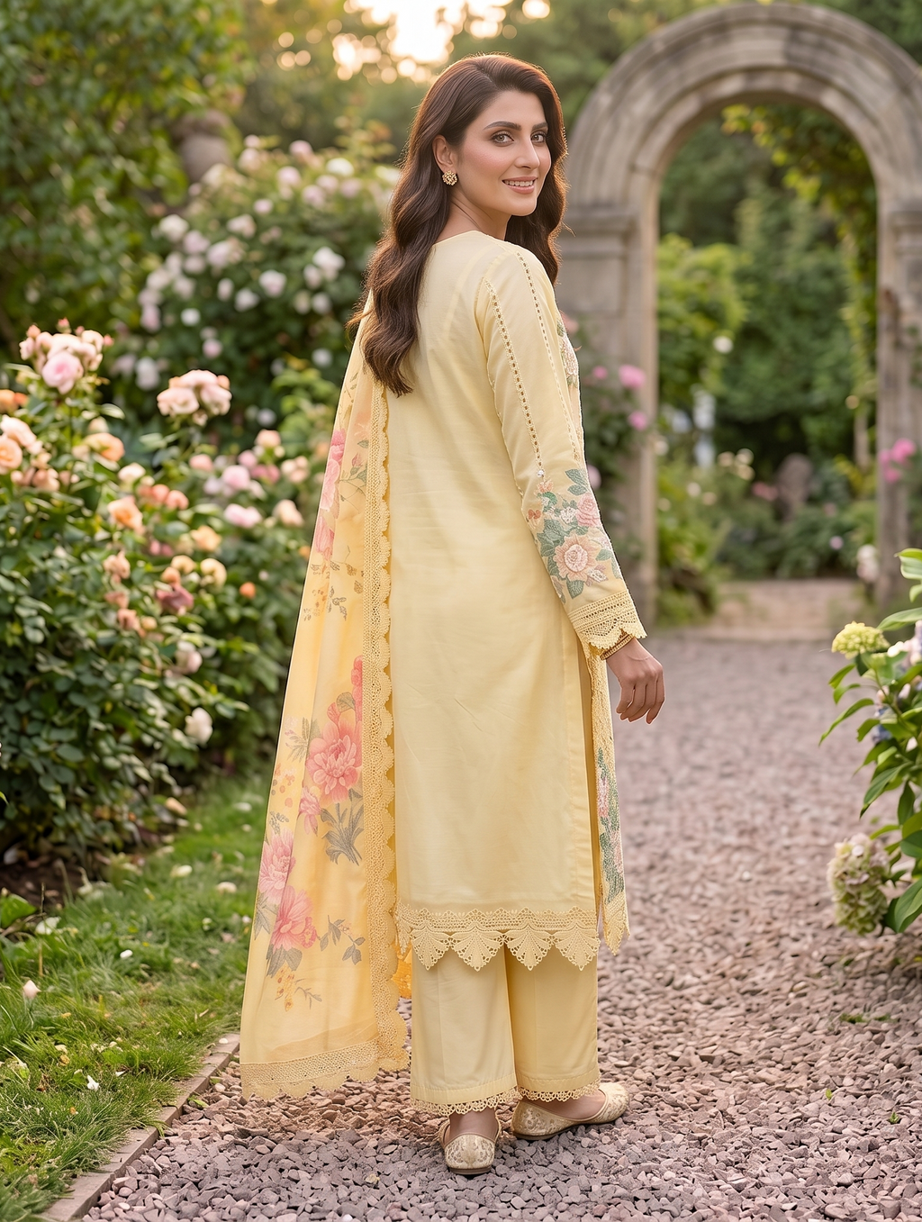 3 Piece - Embroidered Fancy Organza Suit