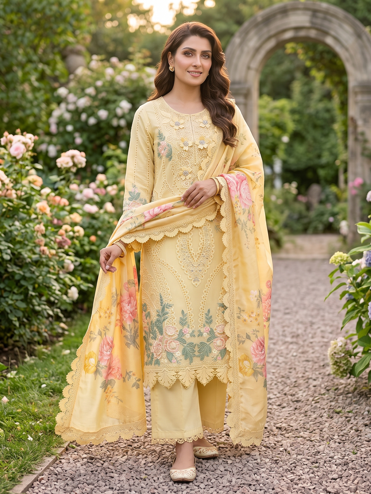 3 Piece - Embroidered Fancy Organza Suit