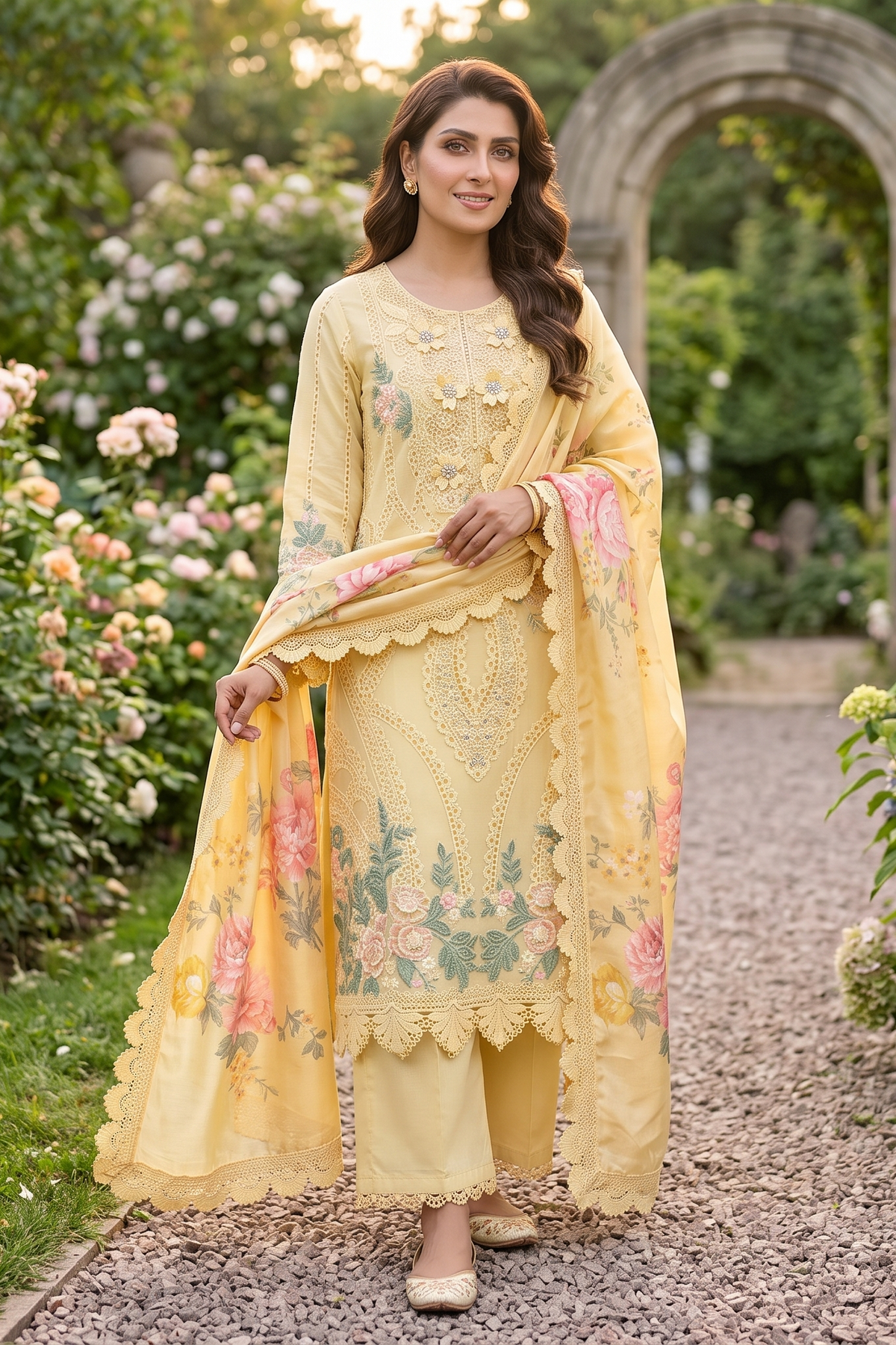 3 Piece - Stitched Embroidered Fancy Organza Suit